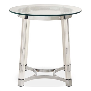 Picket House Furnishings Sophia Glass Top Round End Table