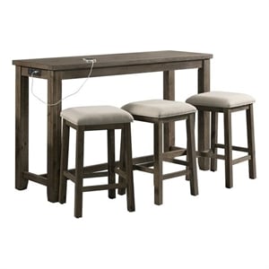 Picket House Furnishings Stanford Multipurpose Wood Bar Table Set in Gray