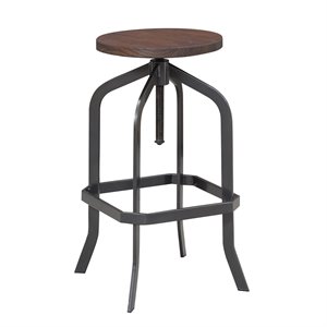 picket house furnishings court adjustable backless bar stool in brown