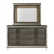 Picket House Furnishings Charlotte 6-Drawer Wood Dresser with Mirror in Brown