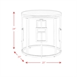 Picket House Furnishings Kendall Round End Table in Black/Chrome