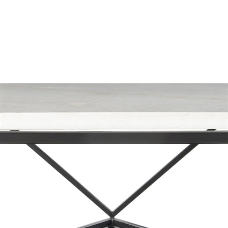 Picket House Furnishings Conner Square Marble Top Coffee Table in White/Black