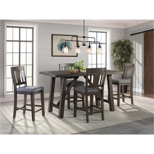 picket house furnishings carter counter height dining set in gray