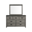 Picket House Furnishings Montauk 7-Drawer Wood Dresser and Mirror Set in Gray