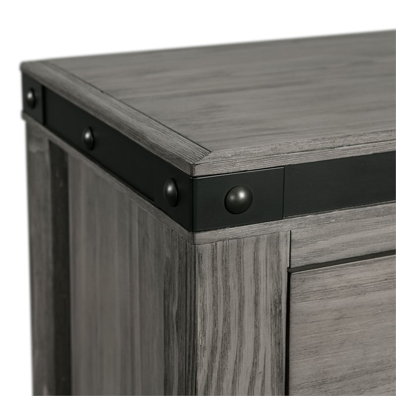 Picket House Furnishings Montauk 7-Drawer Wood Dresser and Mirror Set in Gray