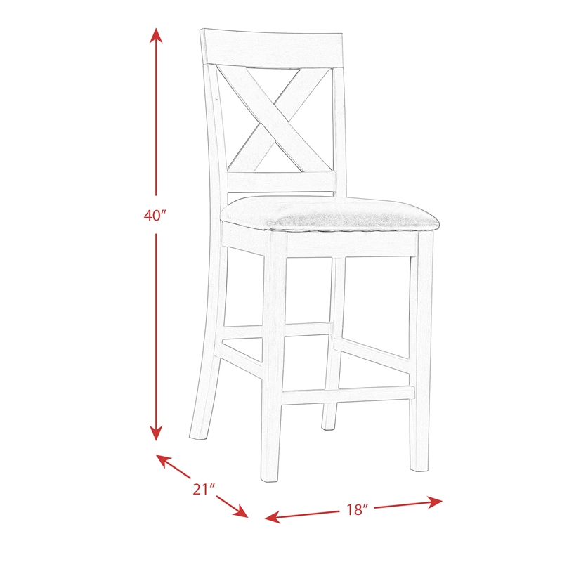 Picket House Furnishings Alexa Solid Wood 7PC Counter Height Dining Set in Gray