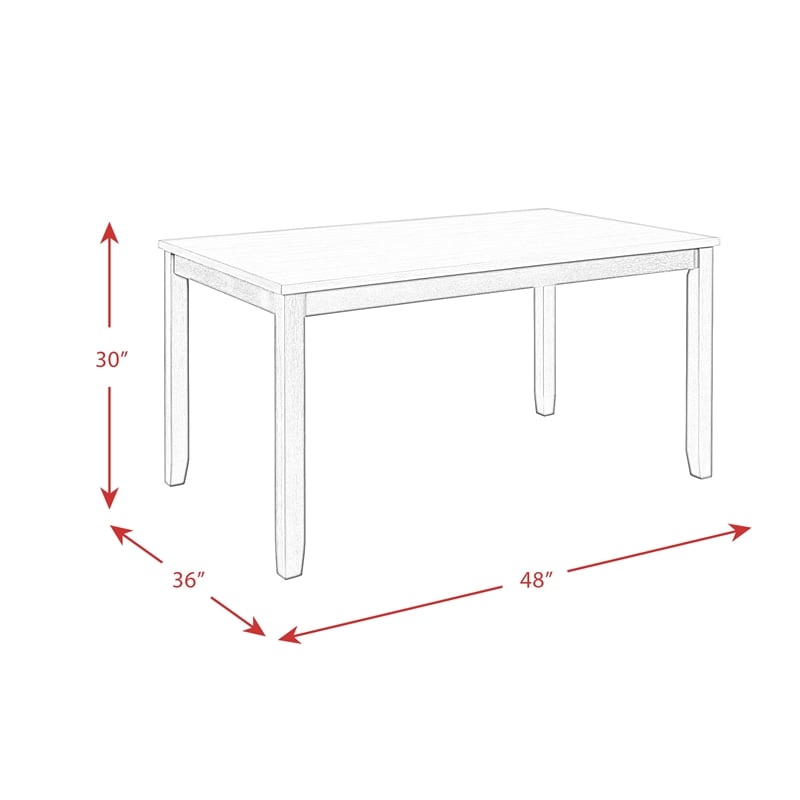 Picket House Furnishings Kona Gray 5PC Wood Dining Set in Black