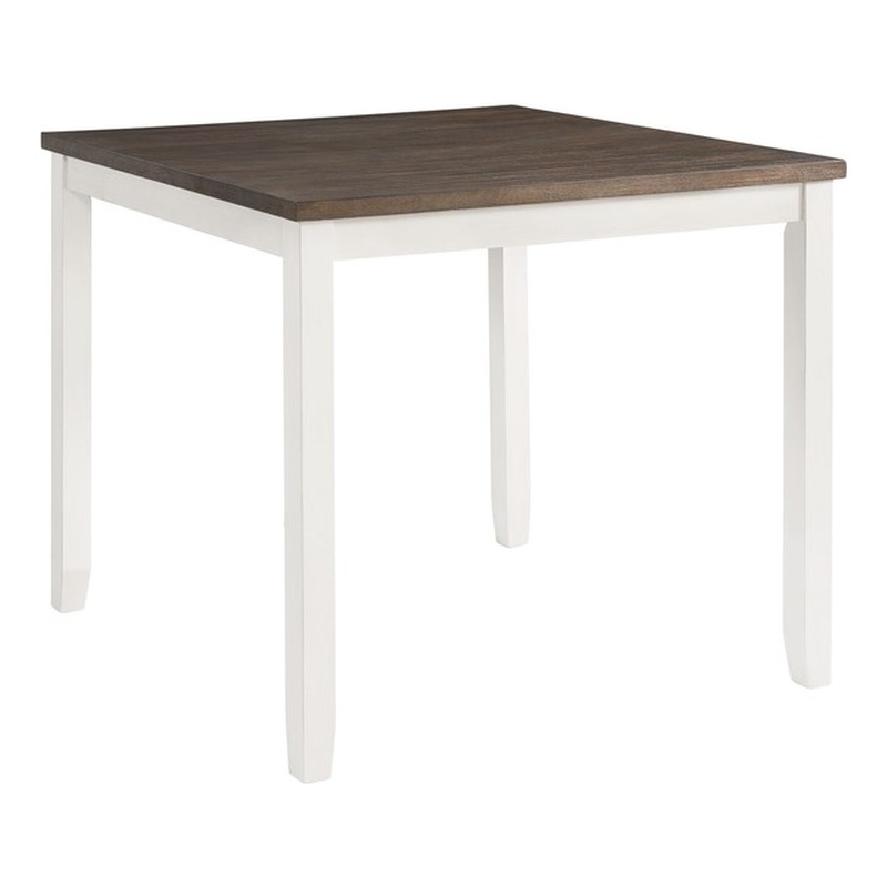 Picket House Furnishings Kona 5PC Counter Height Dining Set in Walnut/White