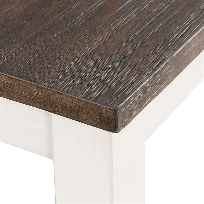 Picket House Furnishings Kona 5PC Counter Height Dining Set in Walnut/White