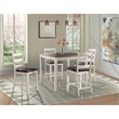 Picket House Furnishings Kona 5PC Counter Height Dining Set in Walnut/White