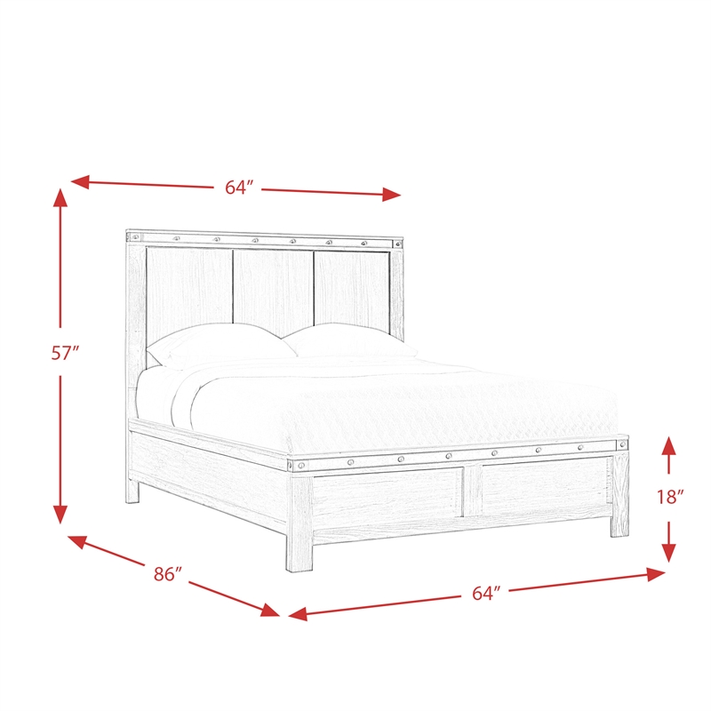 Picket House Furnishings Montauk Queen Panel Bed in Gray