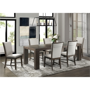 Picket House Furnishings Jasper 7PC Dining Set in Gray/Dark Walnut