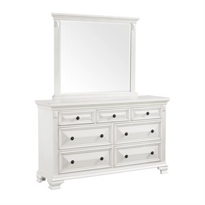 picket house trent 7-drawer dresser with mirror set in white