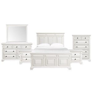 picket house furnishings trent panel bedroom set in white