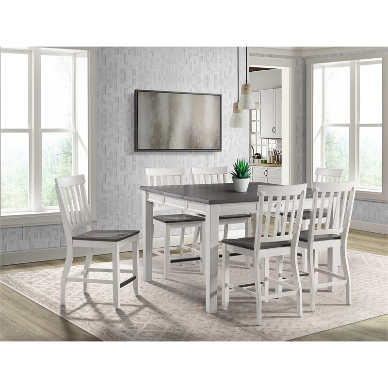 Picket House Jamison Two Tone 7 Piece Counter Height Dining Set