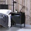 Picket House Furnishings Gemma Metal Nightstand with USB Port in Black