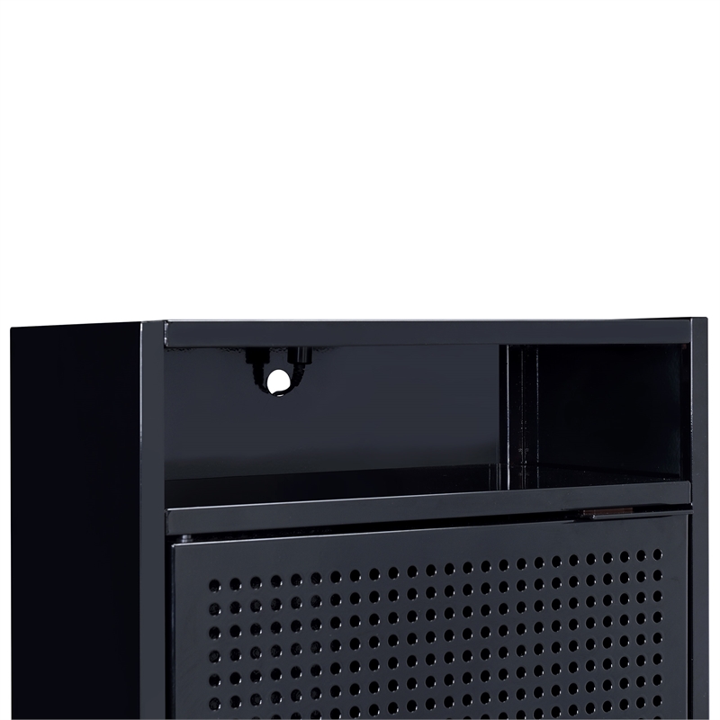 Picket House Furnishings Gemma Metal Nightstand with USB Port in Black