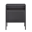 Picket House Furnishings Gemma Metal Nightstand with USB Port in Gray