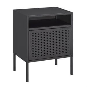 Picket House Furnishings Gemma Metal Nightstand with USB Port in Gray