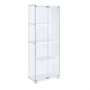 picket house furnishings maxwell tempered glass display cabinet in clear