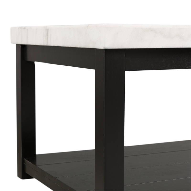 Picket House Furnishings Evie Marble Rectangle Coffee Table in White/Black