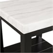 Picket House Furnishings Evie Wood Frame and Marble Top End Table in White/Black