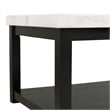 Picket House Furnishings Evie Wood Frame and Marble Top End Table in White/Black