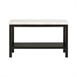 Picket House Furnishings Evie Wood Frame & Marble Top Console Table-White/Black