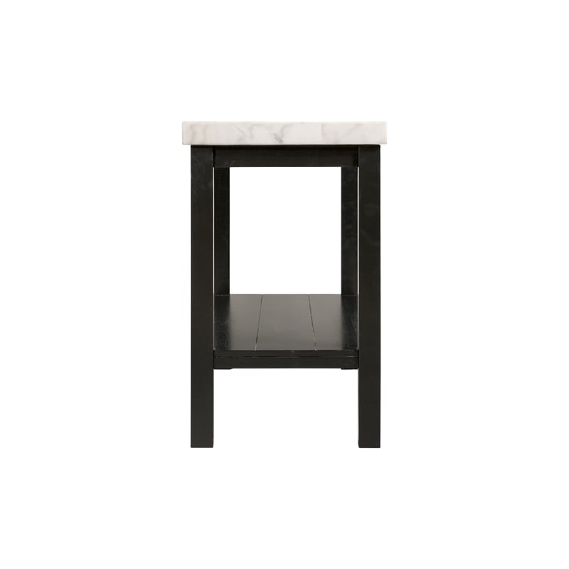 Picket House Furnishings Evie Wood Frame & Marble Top Console Table-White/Black