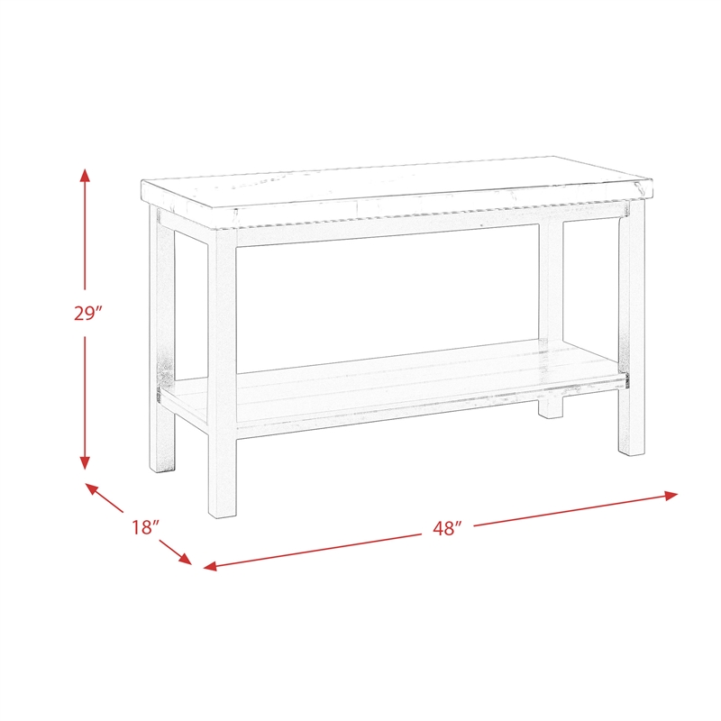 Picket House Furnishings Evie Wood Frame & Marble Top Console Table-White/Black