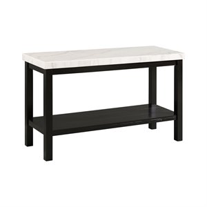 picket house furnishings evie wood frame & marble top console table-white/black