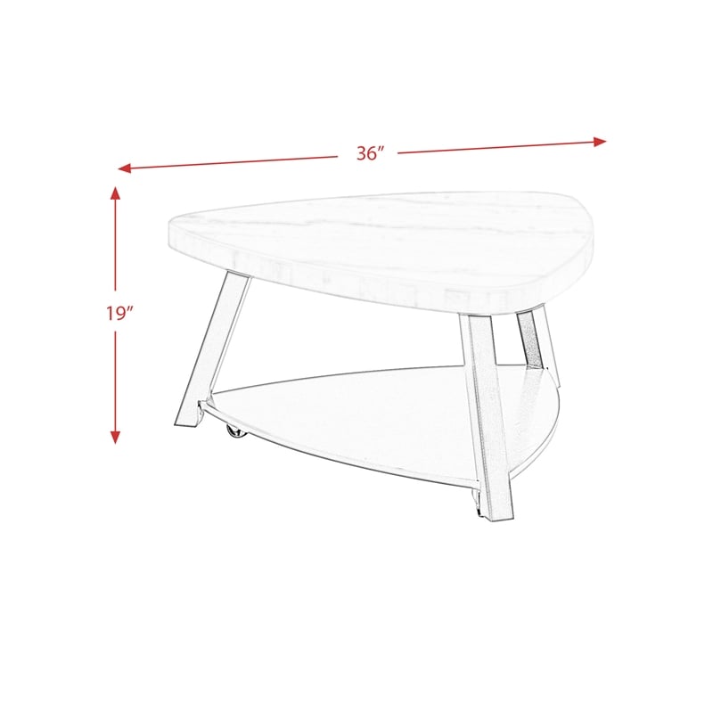 Picket House Furnishings Lena White Marble Top Coffee Table