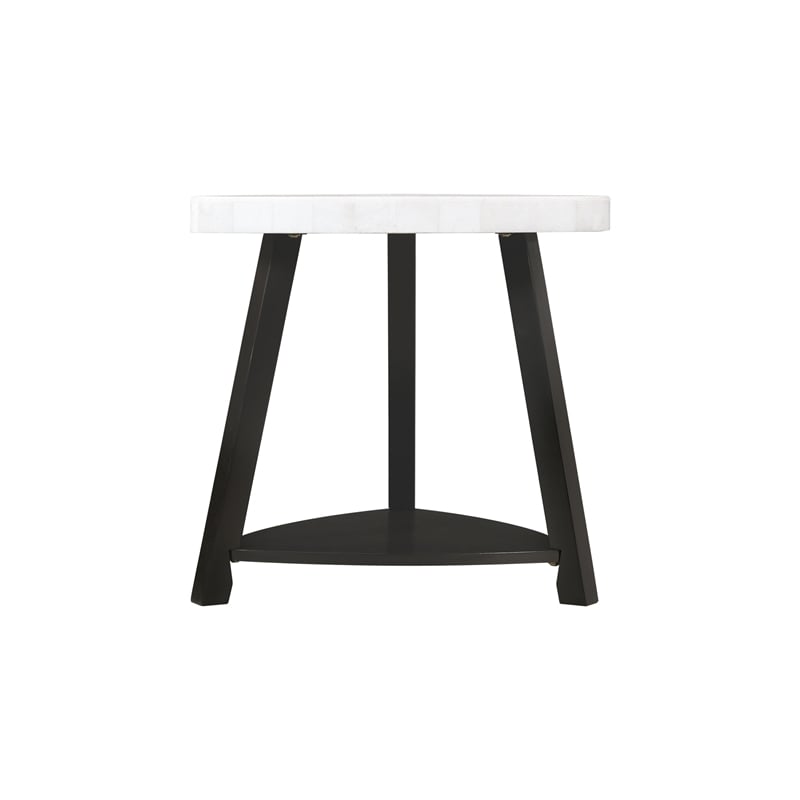 Picket House Furnishings Lena White Marble Top End Table