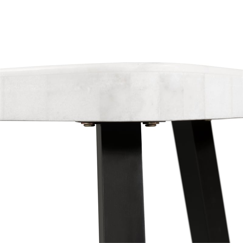 Picket House Furnishings Lena White Marble Top End Table