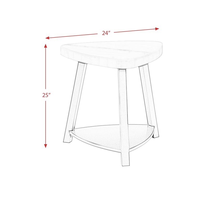 Picket House Furnishings Lena White Marble Top End Table