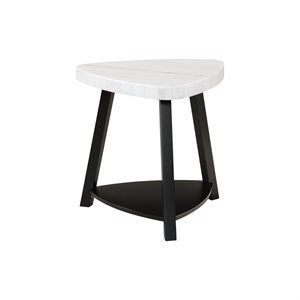 Picket House Furnishings Lena White Marble Top End Table