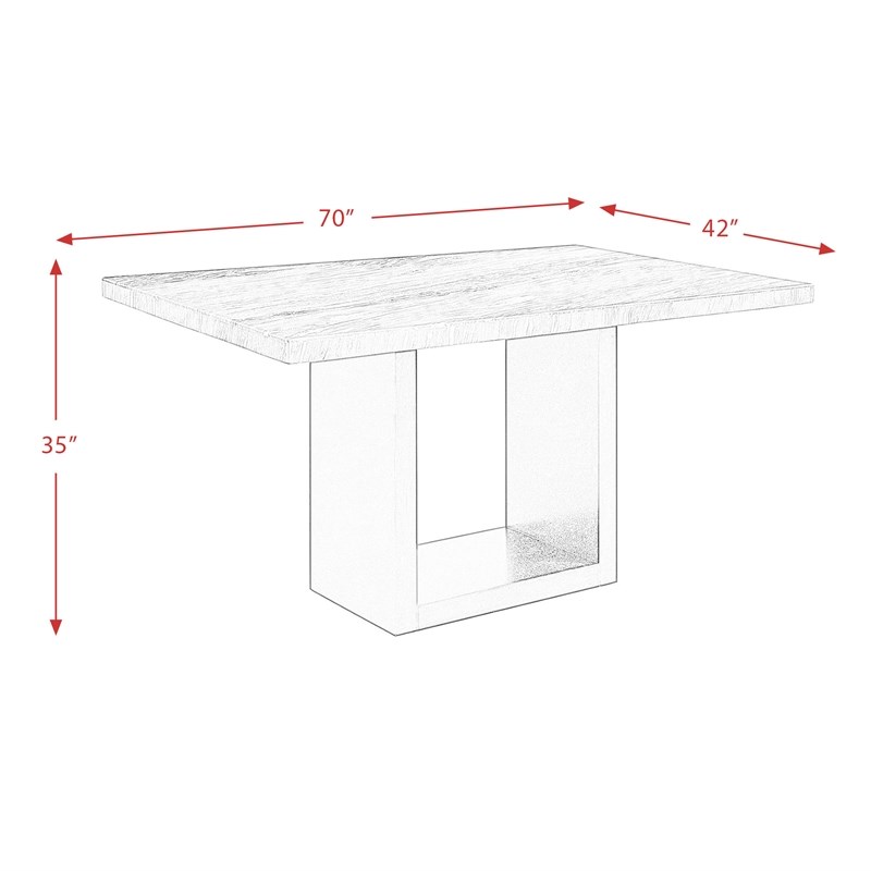 Picket House Furnishings Willow White Marble Counter Height Dining Table
