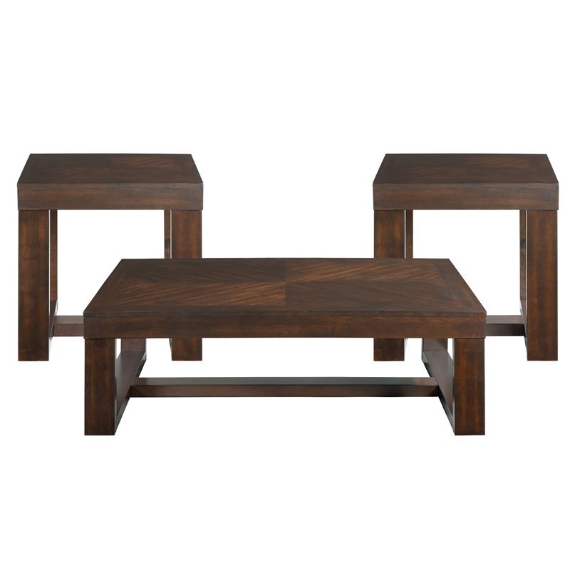 Picket House Furnishings Drew 3PC Occasional Table Set in Cherry