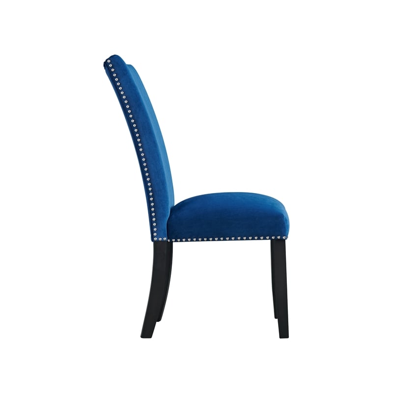 Picket House Furnishings Celine Blue Velvet Side Chair (Set of 2)