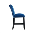 Picket House Furnishings Celine Velvet Counter Height Chair in Blue (Set of 2)