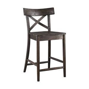 Picket House Furnishings Calhoun 24&quot Counter Stool in Dark Brown