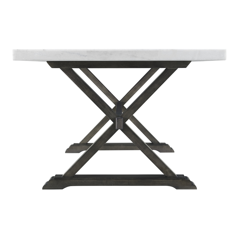 Picket House Furnishings Landon Marble Top Dining Table in White