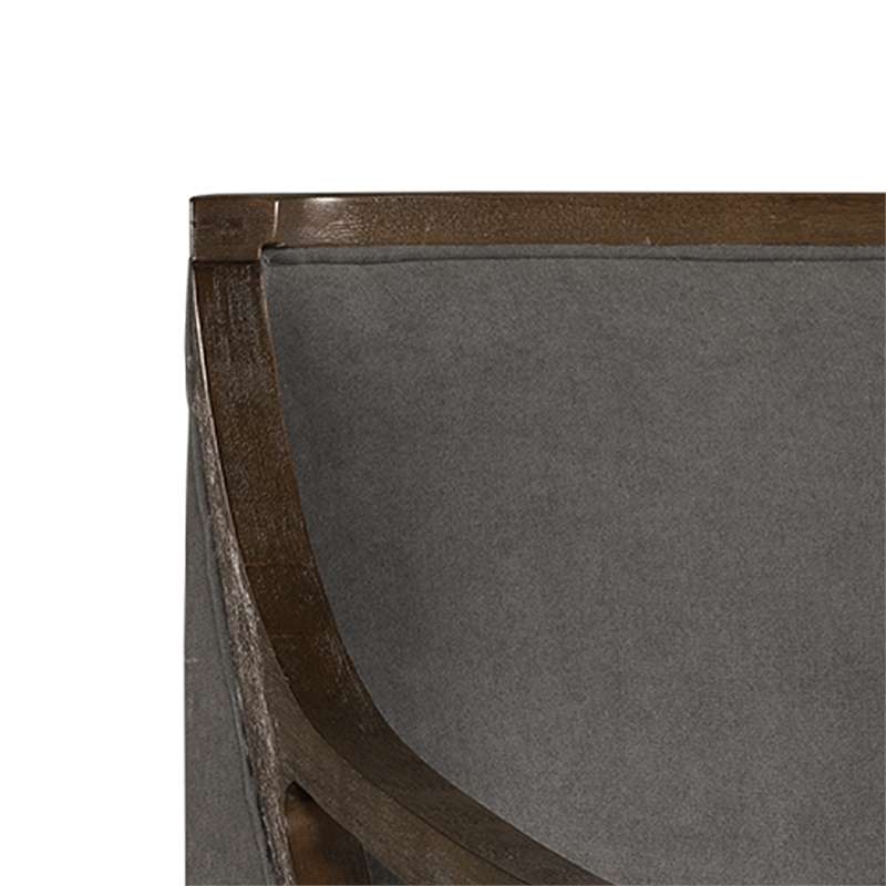 Picket House Furnishings Dayna Gray Accent Chair with Brown Frame