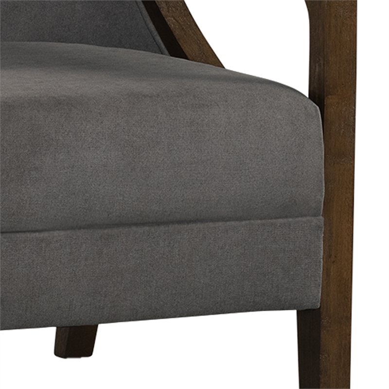 Picket House Furnishings Dayna Gray Accent Chair with Brown Frame