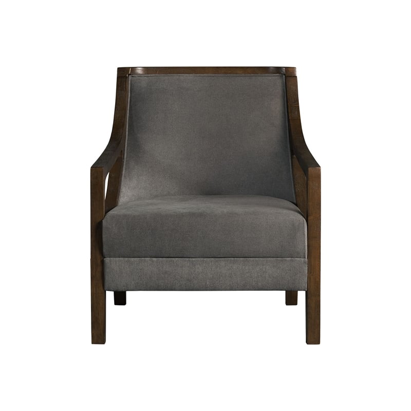 Picket House Furnishings Dayna Gray Accent Chair with Brown Frame