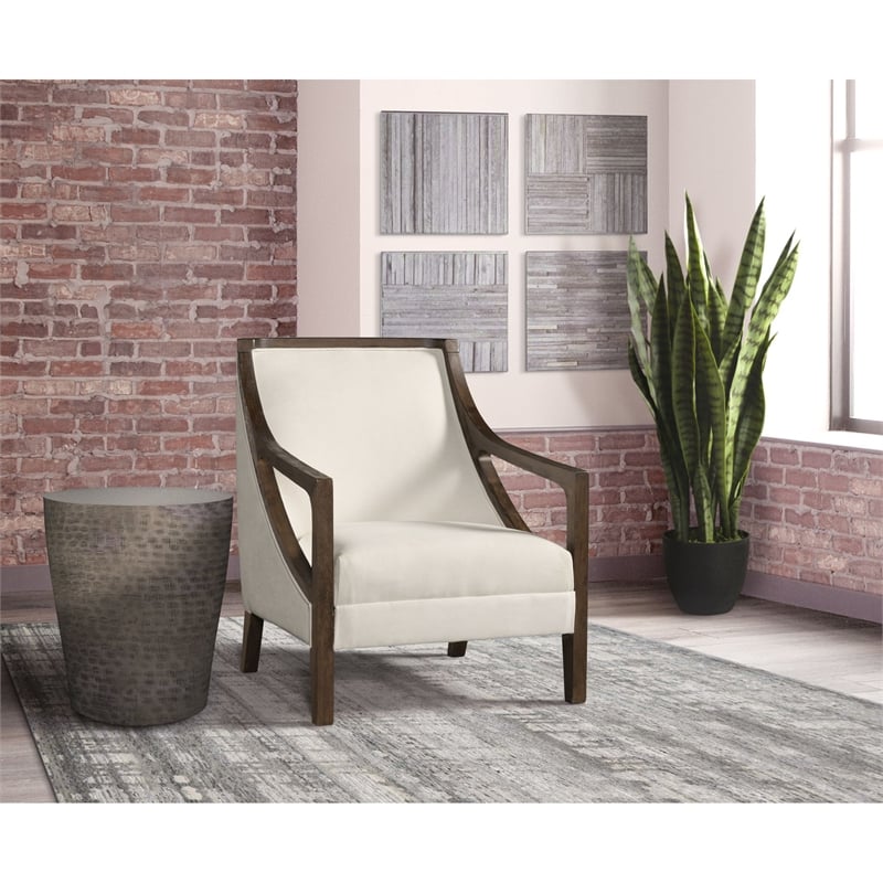 Picket House Furnishings Dayna Beige Accent Chair with Brown Frame