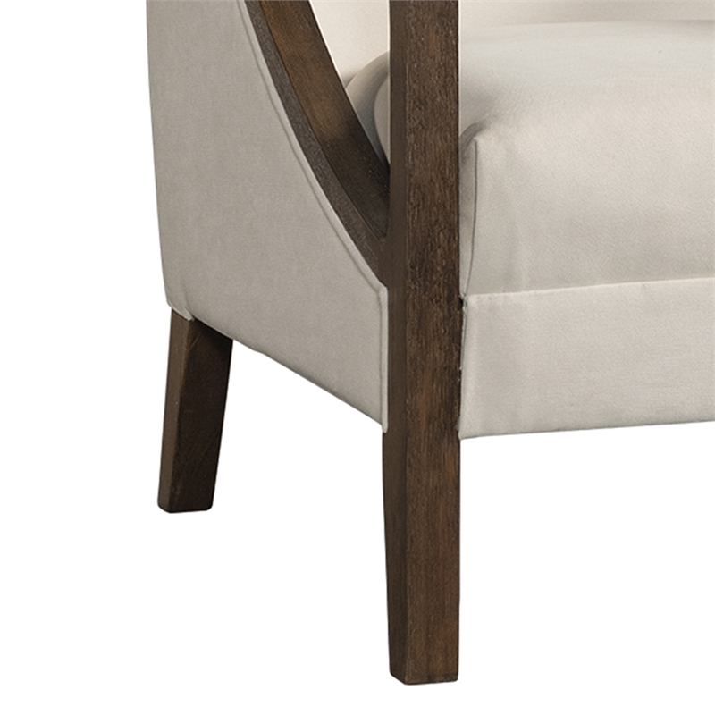 Picket House Furnishings Dayna Beige Accent Chair with Brown Frame