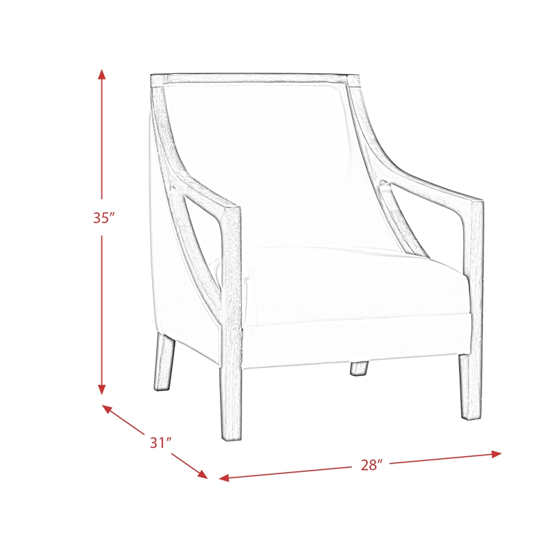 Picket House Furnishings Dayna Beige Accent Chair with Brown Frame