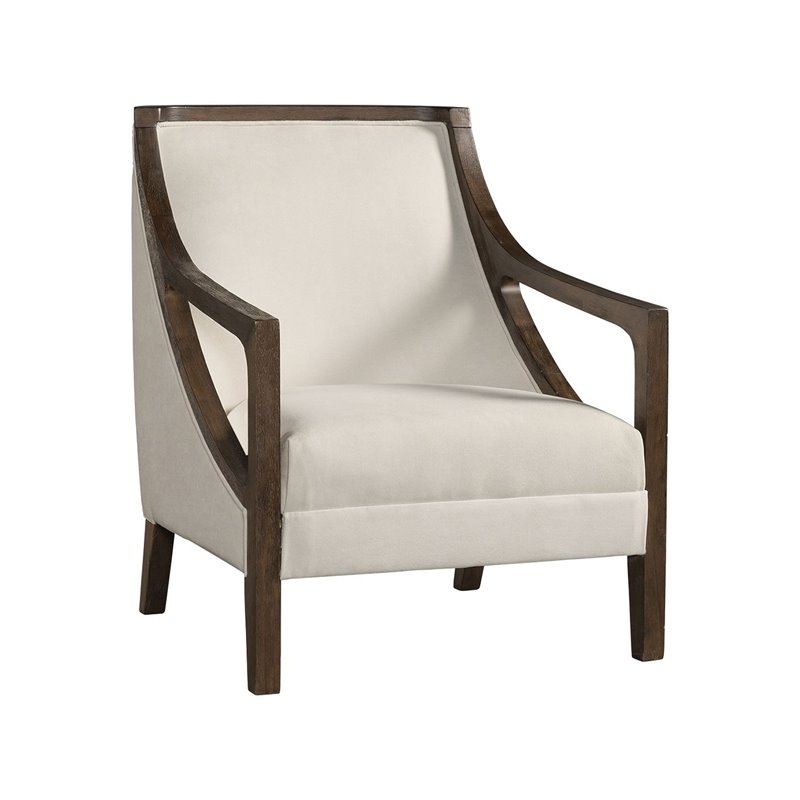Picket House Furnishings Dayna Beige Accent Chair with Brown Frame