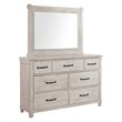 Picket House Furnishings Jack 7-Drawer Wood Dresser with Mirror Set in White